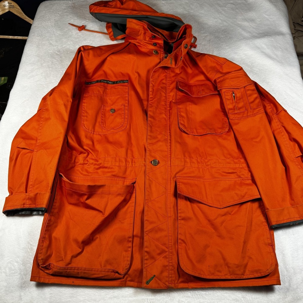 Tommy Hilfiger Orange Hooded Bomber-Style Jacket